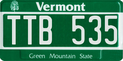 VT license plate TTB535
