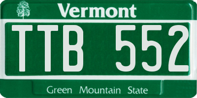 VT license plate TTB552