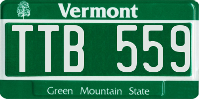 VT license plate TTB559