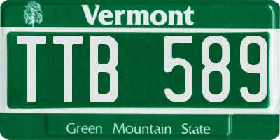 VT license plate TTB589