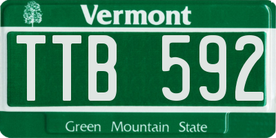 VT license plate TTB592