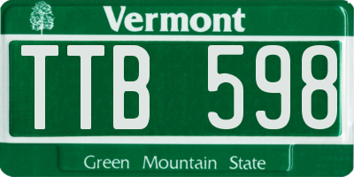 VT license plate TTB598