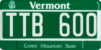 VT license plate TTB600
