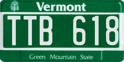 VT license plate TTB618