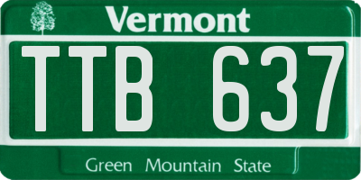 VT license plate TTB637