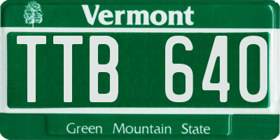 VT license plate TTB640