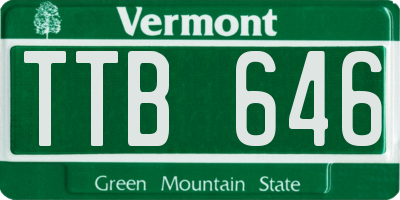 VT license plate TTB646