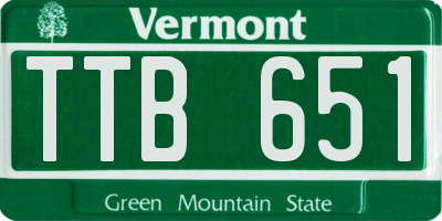 VT license plate TTB651