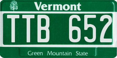 VT license plate TTB652