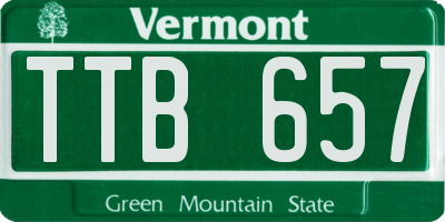 VT license plate TTB657