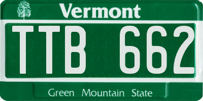 VT license plate TTB662