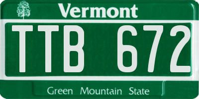 VT license plate TTB672