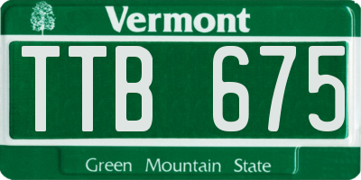 VT license plate TTB675