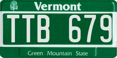 VT license plate TTB679
