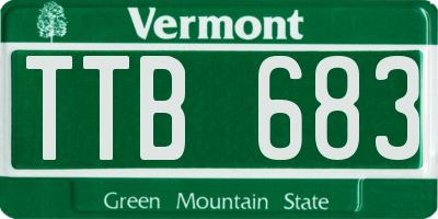 VT license plate TTB683