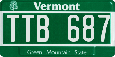 VT license plate TTB687