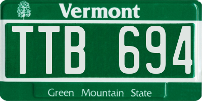 VT license plate TTB694