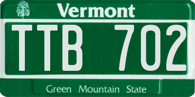 VT license plate TTB702