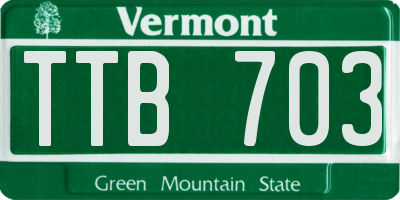 VT license plate TTB703