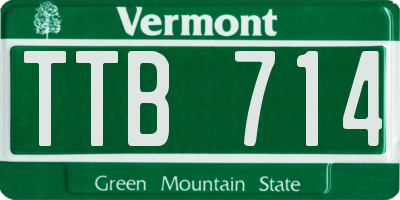VT license plate TTB714