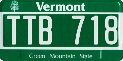 VT license plate TTB718