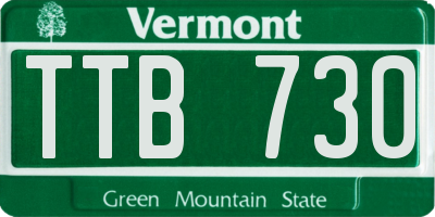VT license plate TTB730