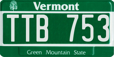 VT license plate TTB753