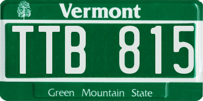 VT license plate TTB815