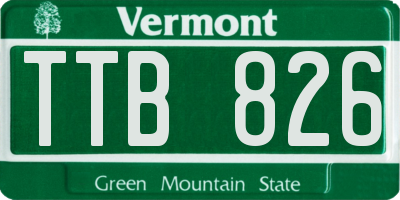 VT license plate TTB826