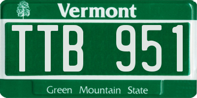 VT license plate TTB951