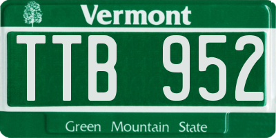 VT license plate TTB952