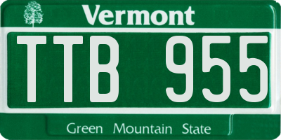 VT license plate TTB955