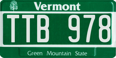 VT license plate TTB978