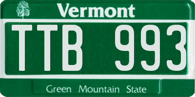 VT license plate TTB993