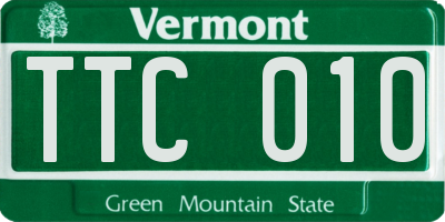VT license plate TTC010