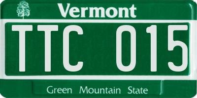 VT license plate TTC015
