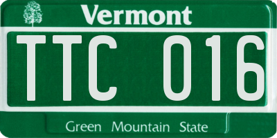 VT license plate TTC016