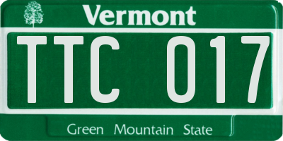 VT license plate TTC017