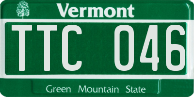 VT license plate TTC046