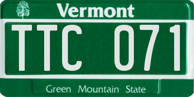 VT license plate TTC071