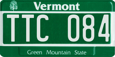 VT license plate TTC084