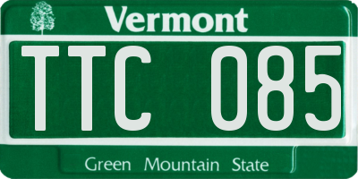 VT license plate TTC085