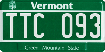 VT license plate TTC093