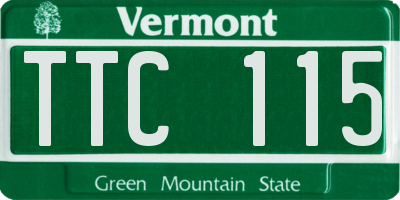 VT license plate TTC115
