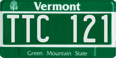 VT license plate TTC121
