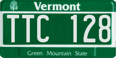 VT license plate TTC128