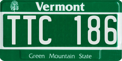 VT license plate TTC186