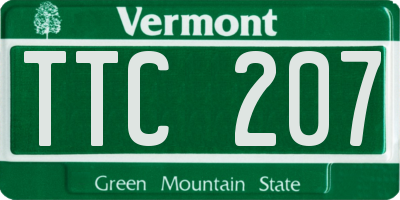VT license plate TTC207