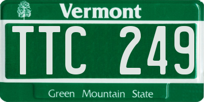 VT license plate TTC249