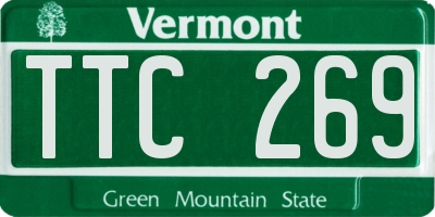 VT license plate TTC269